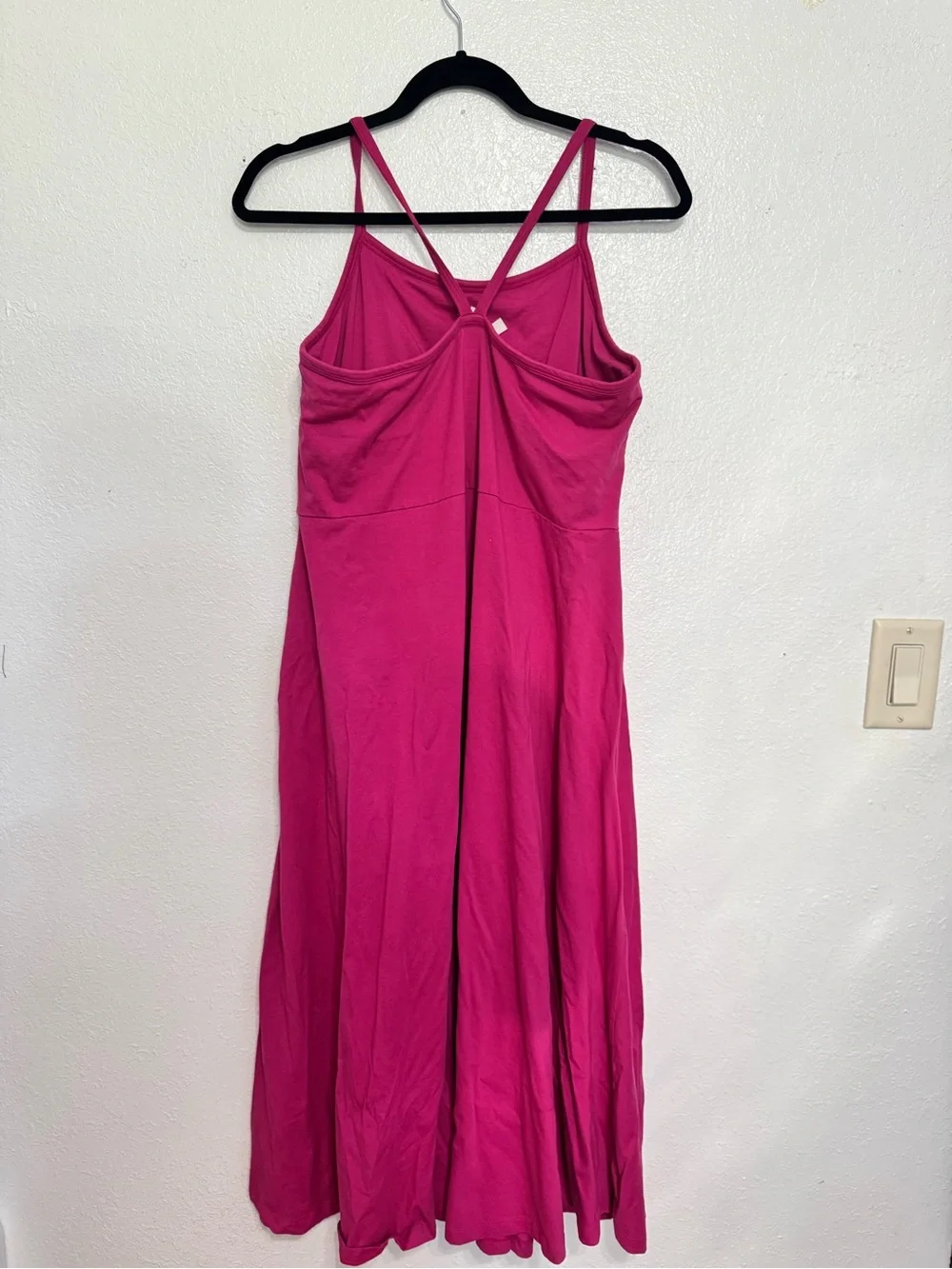 Pact fit and flare midi dress in cactus flower pink XL organic cotton